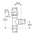 Schell T-Stück für NA-und Spültischventile, DN 10 3/8", Chrom 270280699