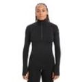 Icebreaker BodyfitZone™ Merino 200 Zone langärmliges Thermooberteil mit halblangem Reißverschluss - Frau - Black - Größe S