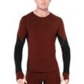 Icebreaker BodyfitZone™ Merino 260 Zone Thermo-Langarmshirt mit Rundhalsausschnitt - Mann - Espresso/black - Größe XL