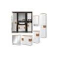 Vicco Badmöbel-Set Badezimmer-Möbel Bad-Schrank Eden Weiß Artisan modern Badezimmerschrank Waschbeckenunterschrank Spiegelschrank Hängeschrank Hochschrank Midischrank Schranktür Schrankfach