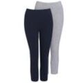 2 Damen 3/4-Leggings unifarben