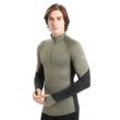 Icebreaker BodyfitZone™ Merino 260 Zone Thermo-Langarmshirt mit halblangem Reißverschluss - Mann - Loden/black - Größe XXL