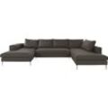 Wohnlandschaft OTTO PRODUCTS "Finnja, U-Form" Sofas Gr. B/H/T: 351cm x 83cm x 210cm, Struktur fein, Recamiere links, ohne Bettfunktion-ohne Bettkasten, grün Wohnlandschaft Sofas