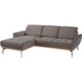 Ecksofa GUIDO MARIA KRETSCHMER HOME&LIVING "Palíc, L-Form" Sofas Gr. B/H/T: 245 cm x 87 cm x 185 cm, Webstoff Premium, Recamiere links, weiß (salz, pfeffer) Ecksofas