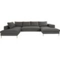 Wohnlandschaft OTTO PRODUCTS "Finnja, U-Form", grau, B:351cm H:83cm T:210cm, Luxus-Microfaser: aus recycleten Textilien (100% PES), Sofas, Wohnlandschaft