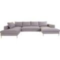 Wohnlandschaft OTTO PRODUCTS "Finnja, U-Form", silber (silberfarben), B:351cm H:83cm T:210cm, Luxus-Microfaser: aus recycleten Textilien (100% PES), Sofas, Wohnlandschaft