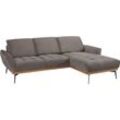 Ecksofa GUIDO MARIA KRETSCHMER HOME&LIVING "Palíc, L-Form" Sofas Gr. B/H/T: 245 cm x 87 cm x 185 cm, Webstoff Premium, Recamiere rechts, weiß (salz, pfeffer) Ecksofas