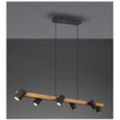 Wood Island Chandelier 6 einstellbare zylindrische schwarze Spots Marley Trio Lighting