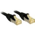 47312 RJ45 Netzwerkkabel, Patchkabel cat 6a (Rohkabel cat 7) s/ftp 7.50 m Schwarz mit Rastnase - Lindy