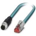 Phoenix Contact 1403497 M12 / RJ45 Netzwerkkabel, Patchkabel CAT 5, CAT 5e SF/UTP 0.50 m Blau mit Ra