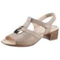 Sandalette ARA "LUGANO" Gr. 5 (38), beige (sand) Damen Schuhe Sommerschuh, Sandale, Blockabsatz, mit Gummizug und Klettverschluss