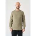 Strickpullover CLEPTOMANICX "Big Ben" Gr. L, beige, Herren, 80% Wolle, 20% Polyamid, unifarben, Pullover, im trendigen Ripp-Strick-Design