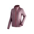 Fleecejacke MAIER SPORTS "Fave W" Gr. 42, lila (pastelllila), Damen, 95% Polyester (recycled), 5% Elasthan, Jacken, Damen Fleece mit verstellbarer Kapuze, atmungsaktiver Zip-Hoodie