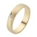 Trauring FIRETTI "Schmuck Geschenk Gold 375 Hochzeit Ehering Trauring "LIEBE"" Gr. 16,5, gold (gelbgoldfarben), Fingerringe, 16,5, 0,03 ct SI = kleine Einschlüsse mit Brillant, Gelbgold 375, 4mm, Made in Germany, wahlweise mit oder ohne Brillant