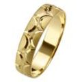 Trauring FIRETTI "Schmuck Geschenk Gold 375 Hochzeit Ehering "LIEBE"" Gr. 16,5, gold (gelbgoldfarben), Fingerringe, 16,5, ohne Brillant, Gelbgold 375, 5mm, Made in Germany, wahlweise mit oder ohne Brillant