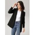 Longblazer LAURA SCOTT Gr. 34, schwarz (schwarz (aus nachhaltigem material)), Damen, Obermaterial: 90% Polyester, 10% Elasthan. Futter: 100% Polyester, Blazer, mit gerafften Ärmeln