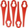 vhbw 5x Ersatz-Messer kompatibel mit Ozito PXCLTK-018, LGT-118, LGT-018, GTR-250 Rasentrimmer - Ersatzklinge Rot, Nylon / Kunststoff