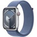 Smartwatch APPLE "Watch Series 9 GPS + Cellular 45mm Aluminium One-Size" Smartwatches silberfarben (silber) Fitness-Tracker Sport Loop
