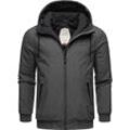 Winterjacke RAGWEAR "Stewie" Gr. M (50), grau (schwarz) Herren Jacken stylische Outdoorjacke mit großer Kapuze