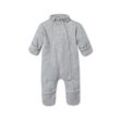 Baby-Fleece-Einteiler - Hellgrau/Meliert - Kinder - Gr.: 50/56