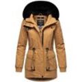 Wintermantel MARIKOO "Olessaa" Gr. M (38), braun (camelfarben) Damen Mäntel Sportlicher Baumwoll-Parka für den Winter