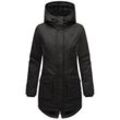 Parka NAVAHOO "Brinjaa", Damen, Gr. M (38), schwarz, Obermaterial: 65% Polyester, 35% Baumwolle, Futter: 100% Polyester, Wattierung: 100% Polyester, Ärmelfutter: 100% Polyester, Basic, tailliert Po-bedeckend, hoch geschlossener Ausschnitt, Langarm Ärmel ohne Ärmelschlitz Rippstrickbündchen kontrastfarben, Jacken, Modischer Winter Kurzmantel mit zahlreichen Taschen