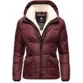 Winterjacke NAVAHOO "Megan" Gr. S (36), rot (weinrot) Damen Jacken stylische Steppjacke mit Teddyfutter