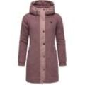 Outdoorjacke RAGWEAR "Cousy" Gr. 4XL (48), lila (mauve), Damen, Obermaterial: 100% Polyester, Innenfutter: Jacken, flauschige Übergangsjacke mit Teddyfell und Kapuze