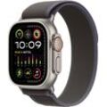 Smartwatch APPLE "Watch Ultra 2 GPS 49 mm + Cellular Titanium S/M" Smartwatches blau (titanium, blue, black) Fitness-Tracker Trail Loop