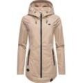 Outdoorjacke RAGWEAR "Zuzka", Damen, Gr. 4XL (48), braun (latte macchiato), Außenmaterial: 100% Polyester, Innenfutter: 100% Polyester, casual, tailliert Po-bedeckend, hoch geschlossener Ausschnitt, Langarm mit Knöpfen,Ärmel mit Ärmelschlitz normaler Saum krempelbar,mit Druckknopf,mit Schlitz, Jacken, stylische Übergangsjacke mit großer Kapuze