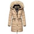 Steppmantel NAVAHOO "Paula" Gr. L (40), beige (dunkelbeige) Damen Mäntel stylischer Winter Parka m. edlem Fellimitat