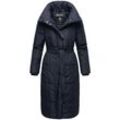 Steppmantel NAVAHOO "Mirenaa" Gr. S (36), blau (navy) Damen Mäntel Stylischer Wintermantel mit Gürtel