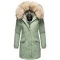 Wintermantel NAVAHOO "Cristal" Gr. L (40), grün (mint) Damen Mäntel stylischer Winterparka mit Kunstfell-Kapuze