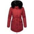 Wintermantel NAVAHOO "Sweety Deluxe" Gr. S (36), rot (blutrot), Damen, Obermaterial: 60% Baumwolle, 40% Nylon, Futter: 100% Polyester, Wattierung: 100% Polyester, Ärmelfutter: 100% Polyester, Kunstpelz: 90% Polyacryl, 10% Polyester, Mäntel, modischer Winterparka mit großer doppelter Kapuze