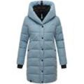 Steppmantel NAVAHOO "Knutschilein" Gr. L (40), blau (rauchblau) Damen Mäntel Stylischer Damenmantel mit abnehmbarem Fleece-Kragen