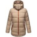 Winterjacke NAVAHOO "Wattewölkchen" Gr. M (38), grau (taupe) Damen Jacken Modische Steppjacke mit kontrastfarbenen Details