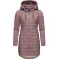 Steppmantel RAGWEAR "Lucinda Long", Damen, Gr. L (40), lila (mauve), Obermaterial: 100% Polyester, Obermaterial Ärmel: 100% Baumwolle, Futter: 100% Polyester, Wattierung: 100% Polyester, sportlich, figurumspielend Po-bedeckend, hoch geschlossener Ausschnitt, Langarm Ärmel ohne Ärmelschlitz normaler Saum, Mäntel, Mantel aus modernem Materialmix mit Kapuze