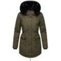 Wintermantel NAVAHOO "Sweety Deluxe" Gr. M (38), grün (olivgrün) Damen Mäntel modischer Winterparka mit großer doppelter Kapuze