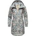 Outdoorjacke RAGWEAR "Bronja Print" Gr. M (38), weiß Damen Jacken stylischer Übergangsmantel mit coolem Print