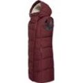 Steppweste RAGWEAR "Pavla Vest" Gr. L (40), rot (weinrot), Damen, Außenmaterial: 100% Polyester, Innenfutter: Wattierung: Westen stylische Winterweste mit Teddyfutter und Kapuze