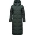 Wintermantel RAGWEAR "Patrise" Gr. L (40), grün Damen Mäntel Extralanger Winter Steppmantel mit Gehschlitzen