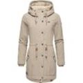 Winterjacke RAGWEAR "Canny Corduroy", Damen, Gr. 4XL (48), beige, Oberstoff: 100% Baumwolle, Futter: 100% Polyester, Wattierung: 100% Polyester, casual, figurumspielend Po-bedeckend, Langarm verstellbar Rippstrickbündchen mit Druckknöpfen,verstellbar, Jacken, stylischer Damen Cordmantel mit Kapuze