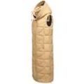 Steppweste NAVAHOO "Brezelchen" Gr. L (40), beige (sand) Damen Westen Warme, lange Outdoor-Weste mit Kapuze