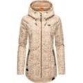 Outdoorjacke RAGWEAR "Zuzka Ikat" Gr. L (40), braun (latte macchiato) Damen Jacken stylische Übergangsjacke mit großer Kapuze