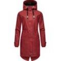 Regenjacke NAVAHOO "Rainy Flower" Gr. L (40), rot (blutrot) Damen Jacken modischer Regenmantel mit Kapuze