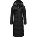 Wintermantel RAGWEAR "Pavla Long", Damen, Gr. M (38), schwarz, Außenmaterial: 100% Polyester, Innenfutter: 100% Polyester, Wattierung: 100% Polyester, modisch, figurumspielend ca. Mitte Wade, Langarm Ärmel ohne Ärmelschlitz Rippstrickbündchen, Mäntel, extralanger Winterparka mit Teddyfutter und Kapuze