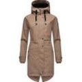 Regenjacke NAVAHOO "Rainy Flower" Gr. XL (42), grau (taupe) Damen Jacken modischer Regenmantel mit Kapuze