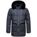 Steppjacke STONE HARBOUR "Mironoo" Gr. L (52), blau (graublau) Herren Jacken stylische Outdoorjacke mit großer Kapuze