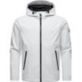 Softshelljacke RAGWEAR "Shellwie" Gr. L (52), weiß Herren Jacken Wasserdichte Übergangsjacke mit Kapuze