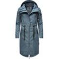 Funktionsparka NAVAHOO "Josinaa" Gr. XS (34), blau, Damen, Obermaterial: 100% Polyester, Futter: 100% Polyester, Wattierung: 100% Polyester, Ärmelfutter: 100% Polyester, Jacken, stylische Übergangs Outdoorjacke mit Kapuze